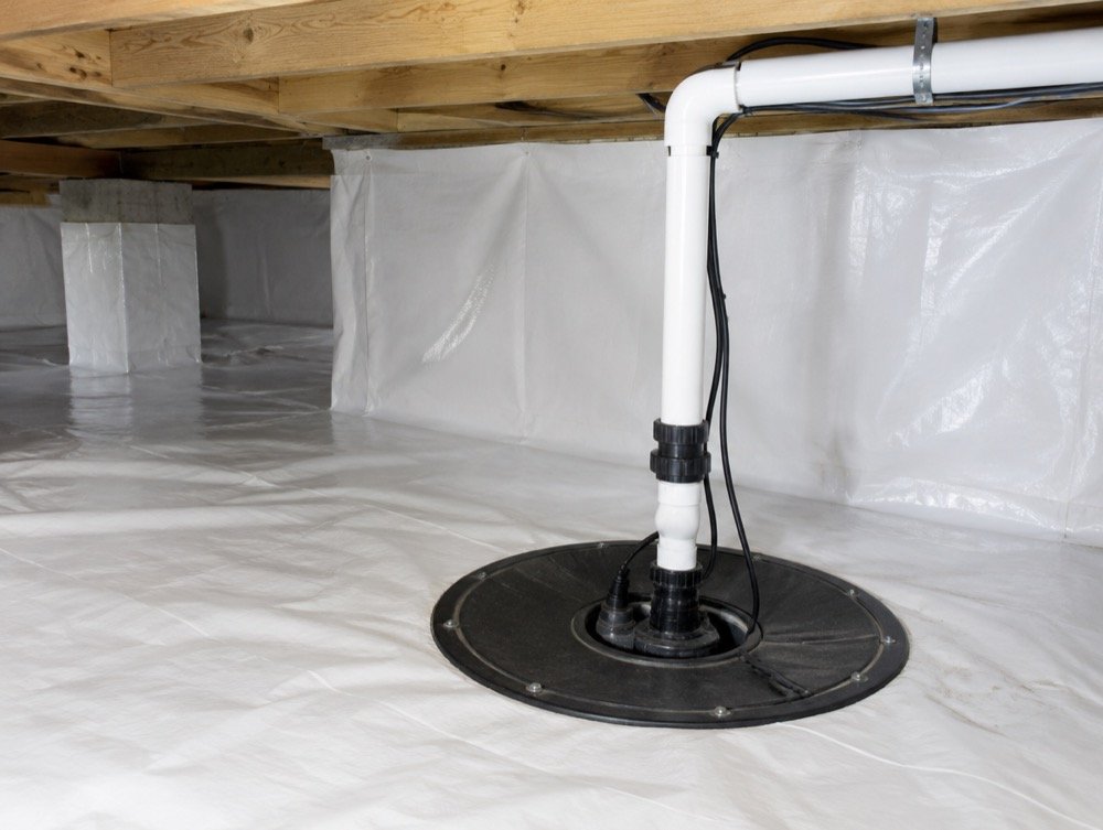 Sump pit, check valve and discharge line