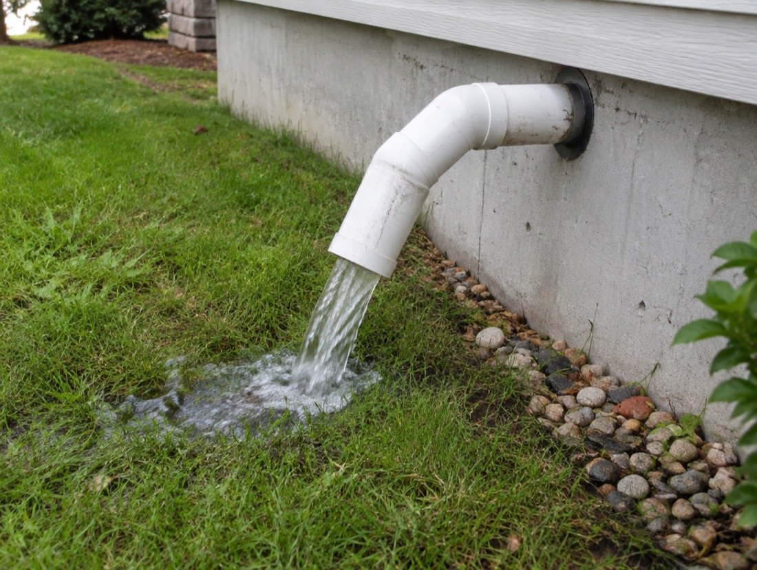 Crew installing a sump pump system in a Cleveland basement