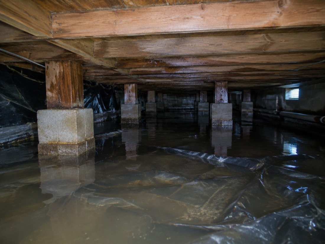 Water seeping into a Cleveland basement during a heavy storm
